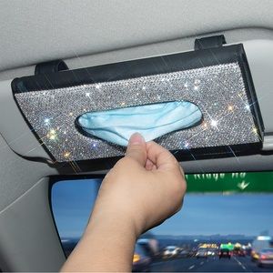 Car Tissue Holder Bling Cute Car Accessories for Women